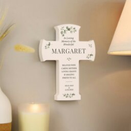 Rackhams Personalised Memorial Cross Wooden Ornament - thumbnail 2