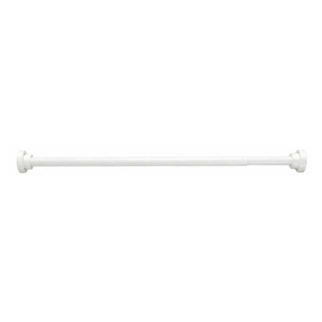 Rackhams Extendable Telescopic Shower Curtain Rail Pole 74-257cm Diameter 25mm - White - Metal - image 1