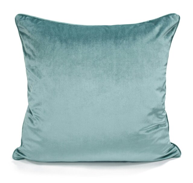 Rackhams Luxury Plain Matte Velvet Cushion - 43cm x 43cm - Teal - image 1