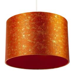 Rackhams Rustic Orange Jacquard Fabric Lamp Shade with Gold Foil Fleck Accents - thumbnail 6