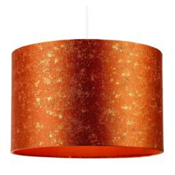 Rackhams Rustic Orange Jacquard Fabric Lamp Shade with Gold Foil Fleck Accents - thumbnail 2