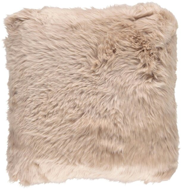 Rackhams Long-Wool Sheepskin Cushion - 35x35 cm - Warm Sand - image 1