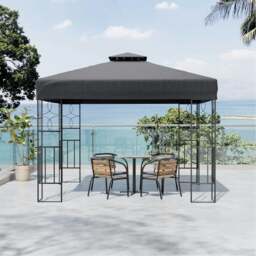 Rackhams 9ft Steel Outdoor Pergola with Minimalist Design - thumbnail 2