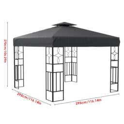 Rackhams 9ft Steel Outdoor Pergola with Minimalist Design - thumbnail 6