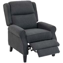 Rackhams Recliner Armchair, Fabric Recliner Chair, Charcoal Grey - Charcoal grey - thumbnail 2