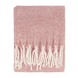 Rackhams Isla Woven Tassel Throw - Pink/Heather - 130cm x 180cm - Pink/Heather - 100% Polyester