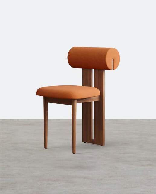 Rackhams Maisie Dining Chair, Velvet or Boucle - Orange Brown - Velvet - image 1