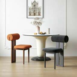 Rackhams Maisie Dining Chair, Velvet or Boucle - Orange Brown - Velvet - thumbnail 2