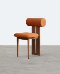 Rackhams Maisie Dining Chair, Velvet or Boucle - Orange Brown - Velvet - thumbnail 1