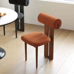 Rackhams Maisie Dining Chair, Velvet or Boucle - Orange Brown - Velvet - thumbnail 5