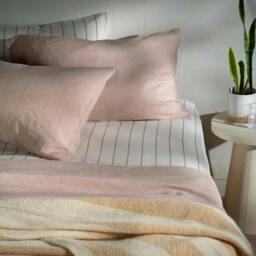 Rackhams Soft Pink French Linen Duvet Cover - Double - thumbnail 3