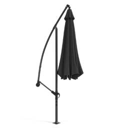 Rackhams 3M Sun Parasol Black Hanging Banana Umbrella - Cross base - thumbnail 5