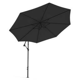 Rackhams 3M Sun Parasol Black Hanging Banana Umbrella - Cross base - thumbnail 2