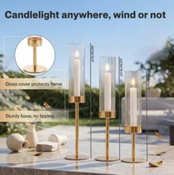 Rackhams Candle Holder Set Candlestick Stand Light Holder Table Modern Decorative - 5 Arms-Black - thumbnail 5