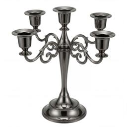 Rackhams Candle Holder Set Candlestick Stand Light Holder Table Modern Decorative - 5 Arms-Black
