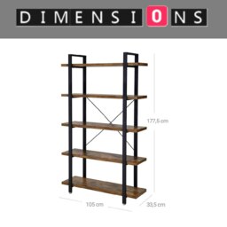 Rackhams 5 Tier Bookcase - Large Ladder Shelf - thumbnail 3