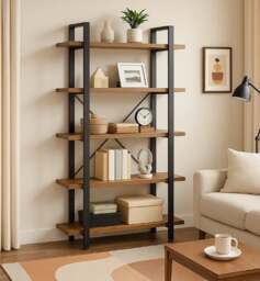 Rackhams 5 Tier Bookcase - Large Ladder Shelf - thumbnail 4