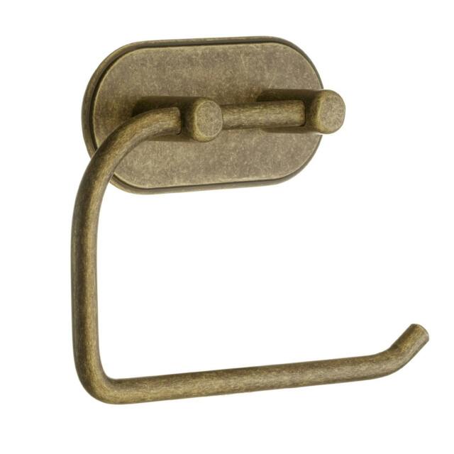 Rackhams Antique Brass Finish Toilet Roll Holder Self Adhesive Bathroom Wall Mounted
