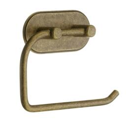 Rackhams Antique Brass Finish Toilet Roll Holder Self Adhesive Bathroom Wall Mounted