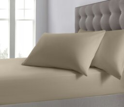 Rackhams Plain Dyed Cotton Blend Fitted Sheet - Grey - Double - thumbnail 5