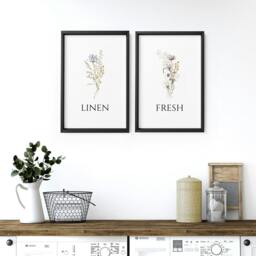 Rackhams Laundry Room Decor Ideas - Set of 2 wall art prints - A2 16.54 x 23.39 in / 42 x 59.4 cm - Matte Museum Quality Art Paper 290 gsm - Oak Frame - thumbnail 4