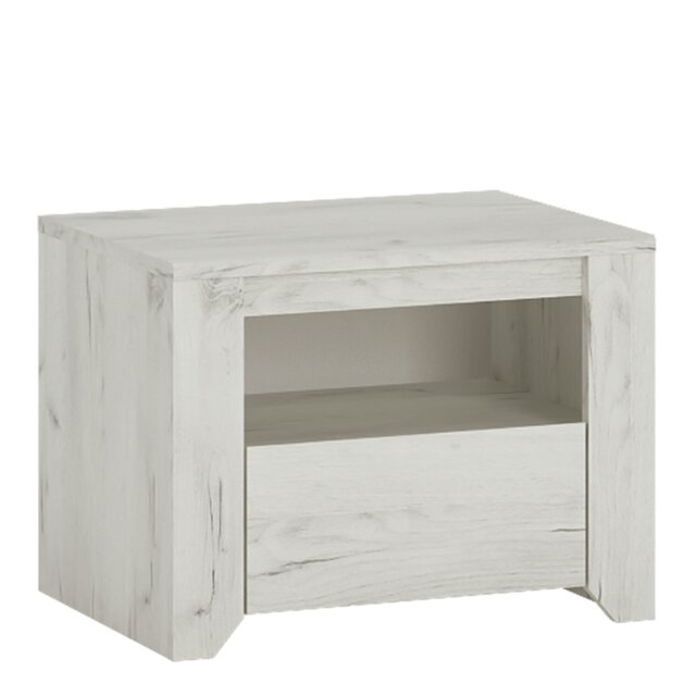 Rackhams Angel 1 Drawer Bedside Cabinet White Craft Oak - White - Manufactured wood - 1 - image 1