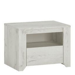 Rackhams Angel 1 Drawer Bedside Cabinet White Craft Oak - White - Manufactured wood - 1