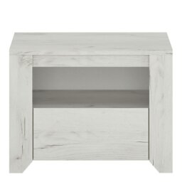 Rackhams Angel 1 Drawer Bedside Cabinet White Craft Oak - White - Manufactured wood - 1 - thumbnail 2