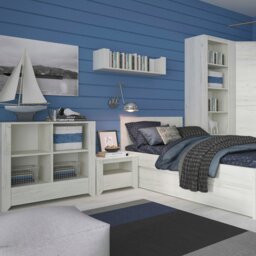 Rackhams Angel 1 Drawer Bedside Cabinet White Craft Oak - White - Manufactured wood - 1 - thumbnail 4
