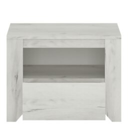 Rackhams Angel 1 Drawer Bedside Cabinet White Craft Oak - White - Manufactured wood - 1 - thumbnail 3