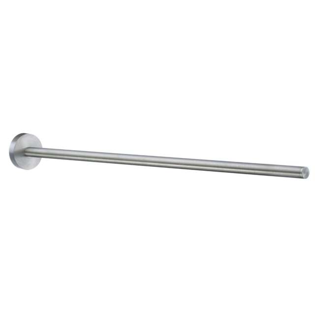 "Rackhams Brushed Chrome Fixed Towel Rail 43cm/16.9"" Wall Mounted with Concealed Screws Bathroom Towel Holder"