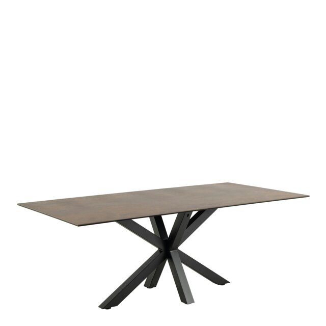 Rackhams Heaven Dining Table with Ceramic Rusty Brown Top - Black - No - Brown - image 1