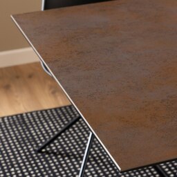 Rackhams Heaven Dining Table with Ceramic Rusty Brown Top - Black - No - Brown - thumbnail 6