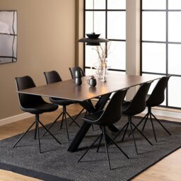 Rackhams Heaven Dining Table with Ceramic Rusty Brown Top - Black - No - Brown - thumbnail 3
