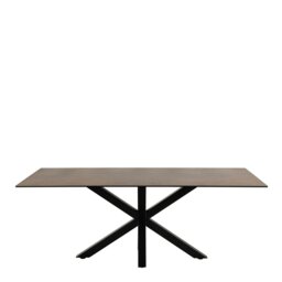 Rackhams Heaven Dining Table with Ceramic Rusty Brown Top - Black - No - Brown - thumbnail 2