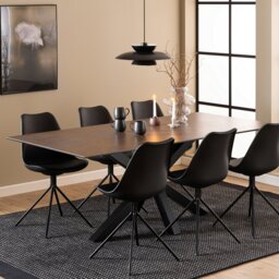 Rackhams Heaven Dining Table with Ceramic Rusty Brown Top - Black - No - Brown - thumbnail 4
