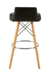 Rackhams Stockholm Black Leather Effect Bar Stool - thumbnail 3