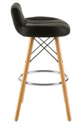 Rackhams Stockholm Black Leather Effect Bar Stool - thumbnail 4