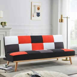 Rackhams Livingandhome 3-Seater Multicolour Checkered Sofa Bed - thumbnail 3