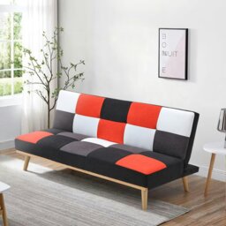 Rackhams Livingandhome 3-Seater Multicolour Checkered Sofa Bed - thumbnail 2