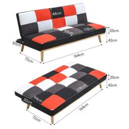 Rackhams Livingandhome 3-Seater Multicolour Checkered Sofa Bed - thumbnail 6