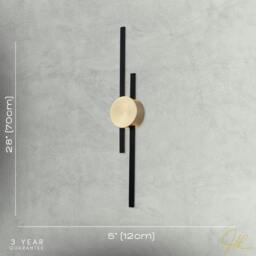 Rackhams Modern Architectural Design Wall Light Fitting in Brush Gold and Black - thumbnail 6