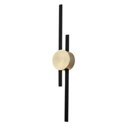 Rackhams Modern Architectural Design Wall Light Fitting in Brush Gold and Black