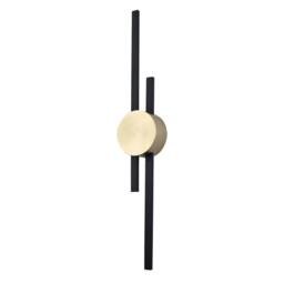 Rackhams Modern Architectural Design Wall Light Fitting in Brush Gold and Black - thumbnail 2
