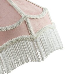 Rackhams Traditional Victorian Empire Lampshade in Soft Blush Pink Velvet with Tassels - thumbnail 5