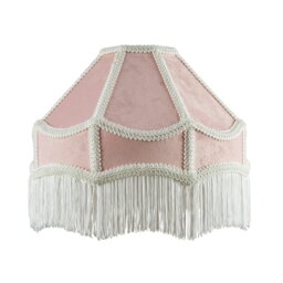 Rackhams Traditional Victorian Empire Lampshade in Soft Blush Pink Velvet with Tassels - thumbnail 1