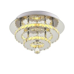 Rackhams 30cm W Stacked LED Ceiling Light with Crystal Rims Energy Saving - W 30 x L 30 x H 14 cm - Dimmable (Warm Glow) - thumbnail 5