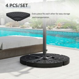 Rackhams 4PC Umbrella Base Sun Parasol Stand Holder Weight Sand Water Filled - thumbnail 4