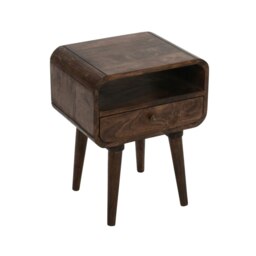 Rackhams Winnie Dark Mango Wood Bedside Table with Drawer - Wood - 1 - 45x35x58 CM (LxDxH) - thumbnail 4