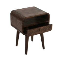 Rackhams Winnie Dark Mango Wood Bedside Table with Drawer - Wood - 1 - 45x35x58 CM (LxDxH) - thumbnail 6